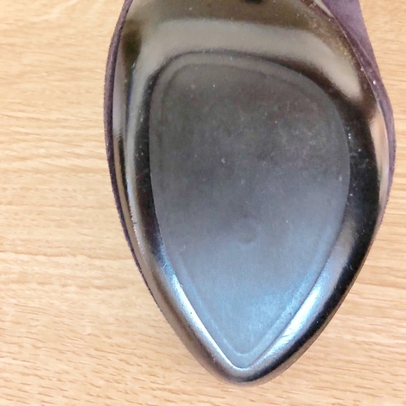 Navy suede Prada peep toe heels - Picture 4 of 6